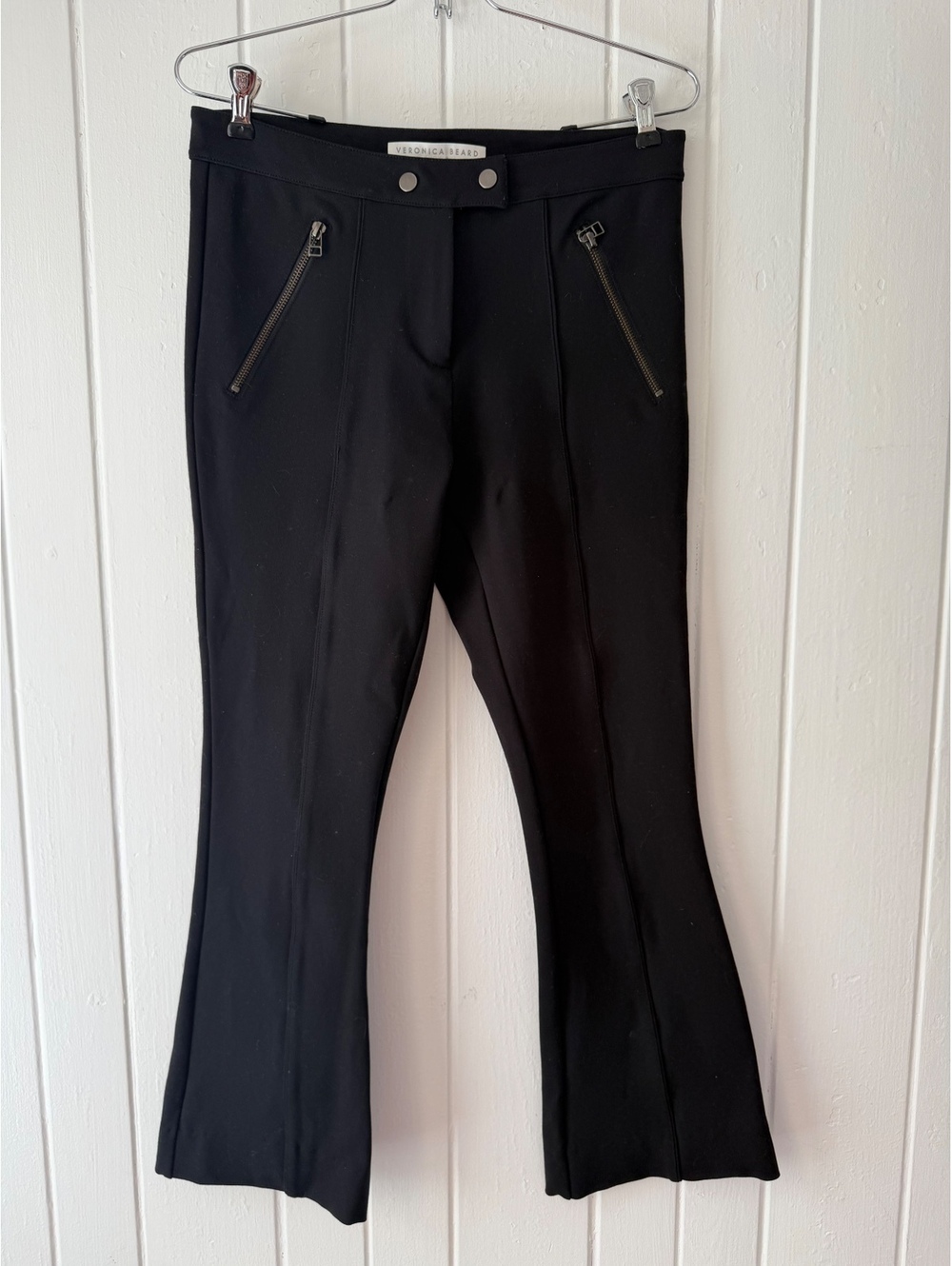Veronica Beard Women's Black Bootcut Pants Size 6 with Zipper Pockets